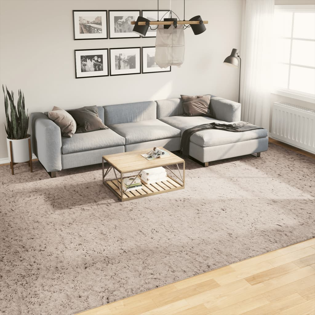 vidaXL Shaggy Rug PAMPLONA High Pile Modern Beige 300x400 cm - Luxurious Comfort and Style - BEYRUN