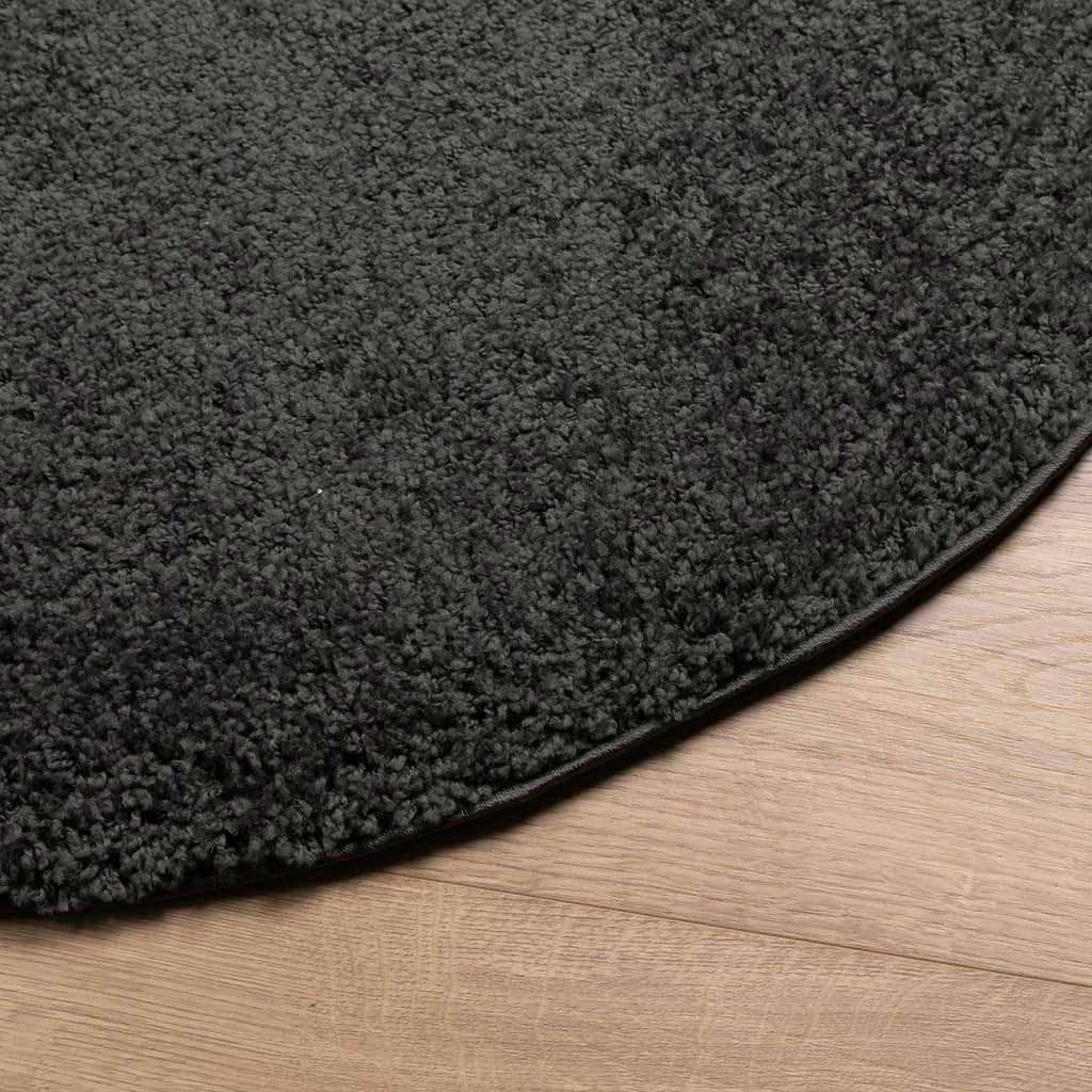 vidaXL Shaggy Rug PAMPLONA - High Pile, Modern Anthracite, Ø 200 cm - Luxurious & Cozy Area Rug - BEYRUN