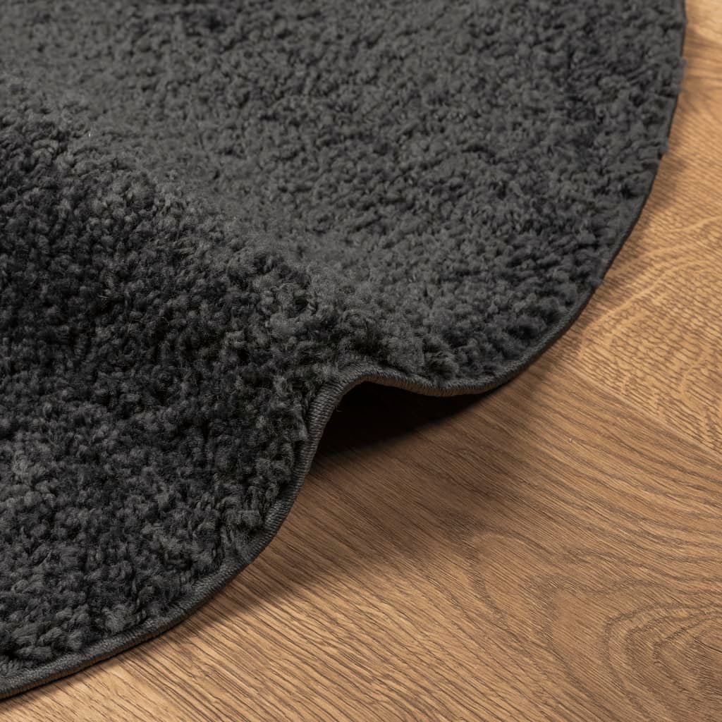 vidaXL Shaggy Rug PAMPLONA - High Pile, Modern Anthracite, Ø 200 cm - Luxurious & Cozy Area Rug - BEYRUN