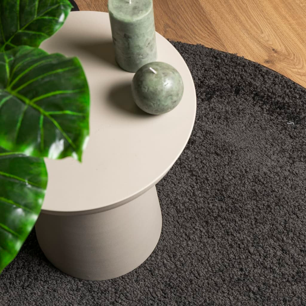 vidaXL Shaggy Rug PAMPLONA - High Pile, Modern Anthracite, Ø 200 cm - Luxurious & Cozy Area Rug - BEYRUN