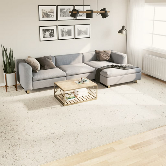 vidaXL Shaggy Rug PAMPLONA High Pile Modern Cream 300x400 cm - Cozy and Stylish Area Rug - BEYRUN