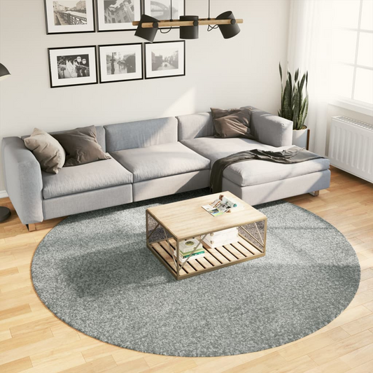 vidaXL Shaggy Rug PAMPLONA - Luxuriously Soft High Pile Modern Green Rug Ø 240 cm - Cozy & Fluffy Indoor Area Rug - BEYRUN