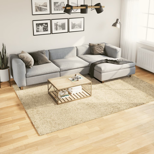 vidaXL Shaggy Rug PAMPLONA - Modern Gold, High Pile, Soft & Fluffy, 200x280 cm - Perfect for Living Room, Bedroom, Office - BEYRUN