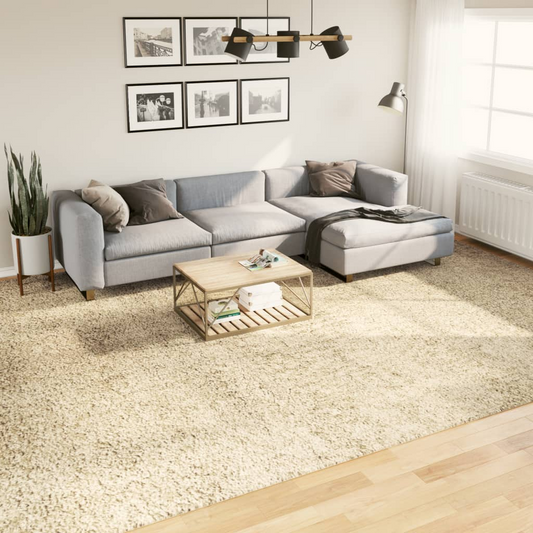 vidaXL Shaggy Rug PAMPLONA High Pile Modern Gold 300x400 cm - Soft, Durable, and Luxurious - BEYRUN