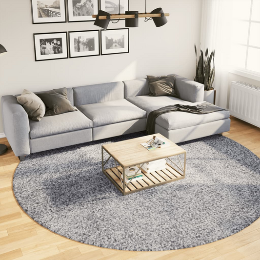 vidaXL Shaggy Rug PAMPLONA - Luxurious High Pile Modern Blue Carpet - Ø 280 cm - Cozy & Stylish - BEYRUN