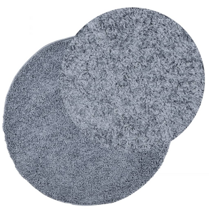 Luxurious Blue Shaggy Rug - vidaXL PAMPLONA | Modern High Pile Rug, 240 cm Diameter - BEYRUN