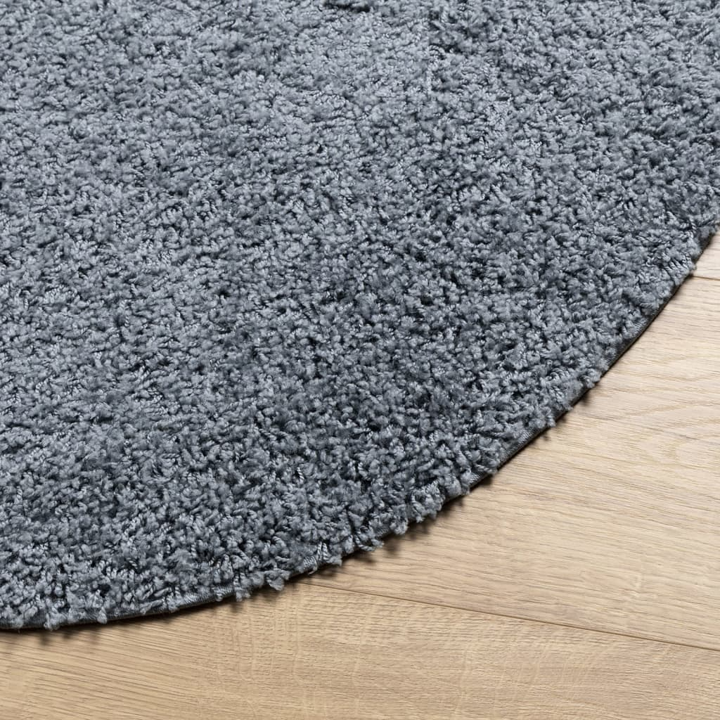 Luxurious Blue Shaggy Rug - vidaXL PAMPLONA | Modern High Pile Rug, 240 cm Diameter - BEYRUN