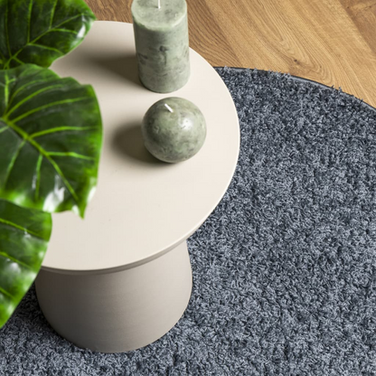 Luxurious Blue Shaggy Rug - vidaXL PAMPLONA | Modern High Pile Rug, 240 cm Diameter - BEYRUN