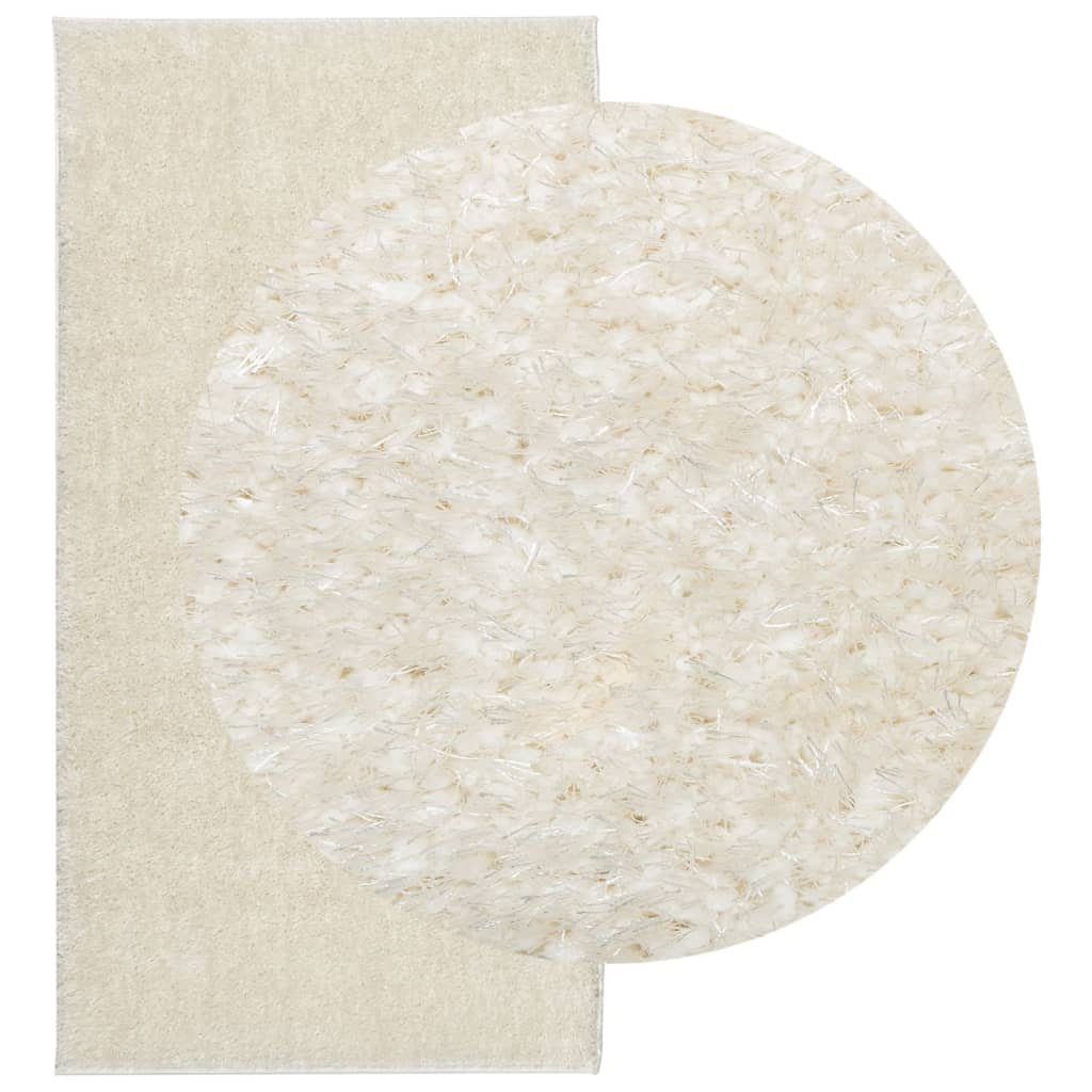 vidaXL ISTAN High Pile Shiny Look Rug, Cream, 80x150 cm - Luxurious Comfort and Style