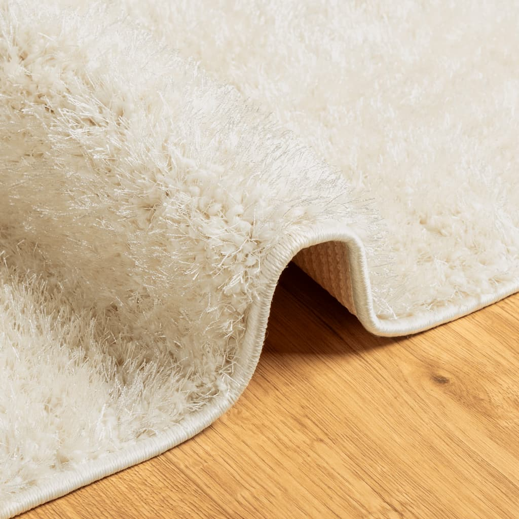 vidaXL ISTAN High Pile Shiny Look Rug, Cream, 80x150 cm - Luxurious Comfort and Style