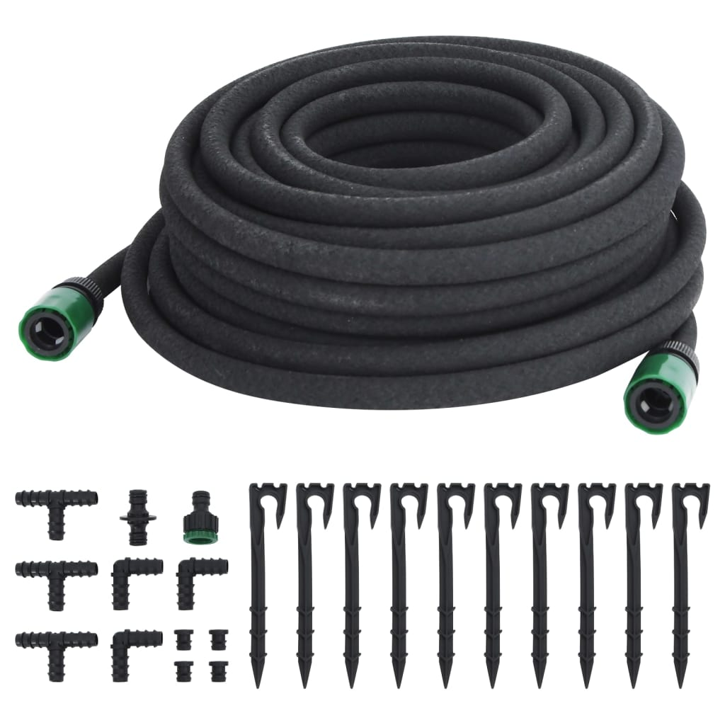 vidaXL Garden Soaker Hose 25m - Flexible & Durable Rubber, Water-Saving Irrigation - BEYRUN