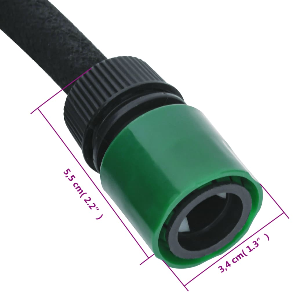 vidaXL Garden Soaker Hose 25m - Flexible & Durable Rubber, Water-Saving Irrigation - BEYRUN