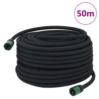 Efficient Irrigation with vidaXL 50m Garden Soaker Hose - Durable Black Rubber for Home & Commercial Use - BEYRUN