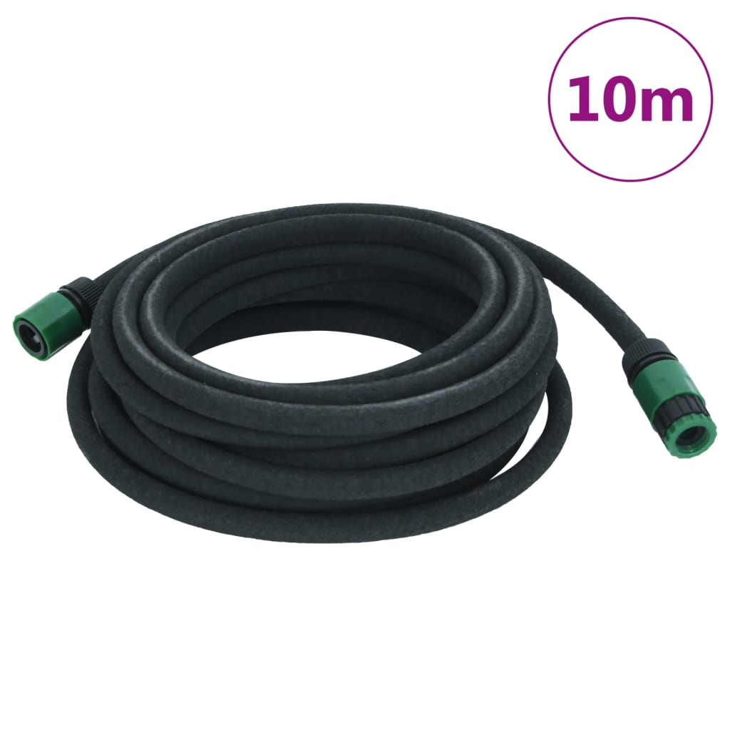 vidaXL Garden Soaker Hose - 10m Black Rubber, Efficient Irrigation Solution - BEYRUN