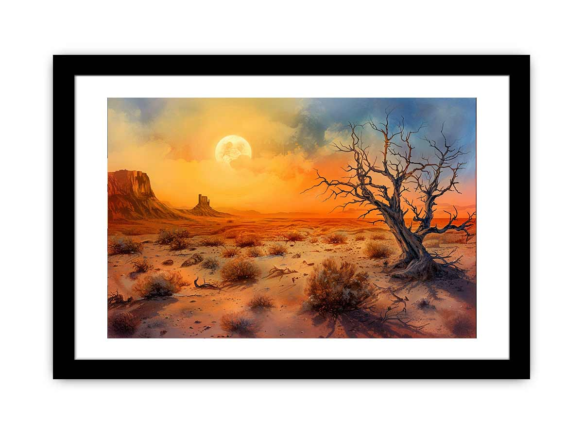 Desert Sun Art Framed Print - Radiata Pine Wood Frame | High-Quality Printing - BEYRUN