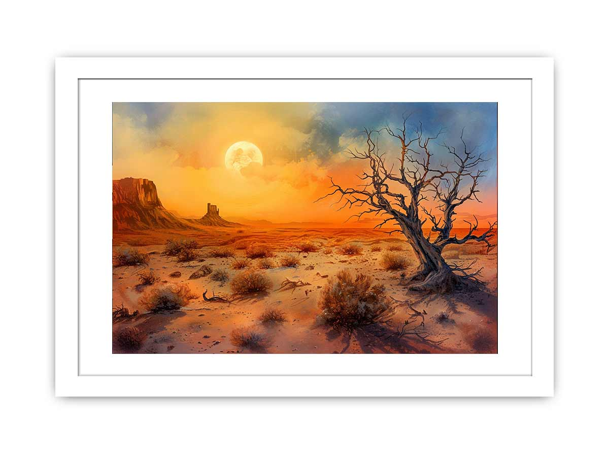 Desert Sun Art Framed Print - Radiata Pine Wood Frame | High-Quality Printing - BEYRUN