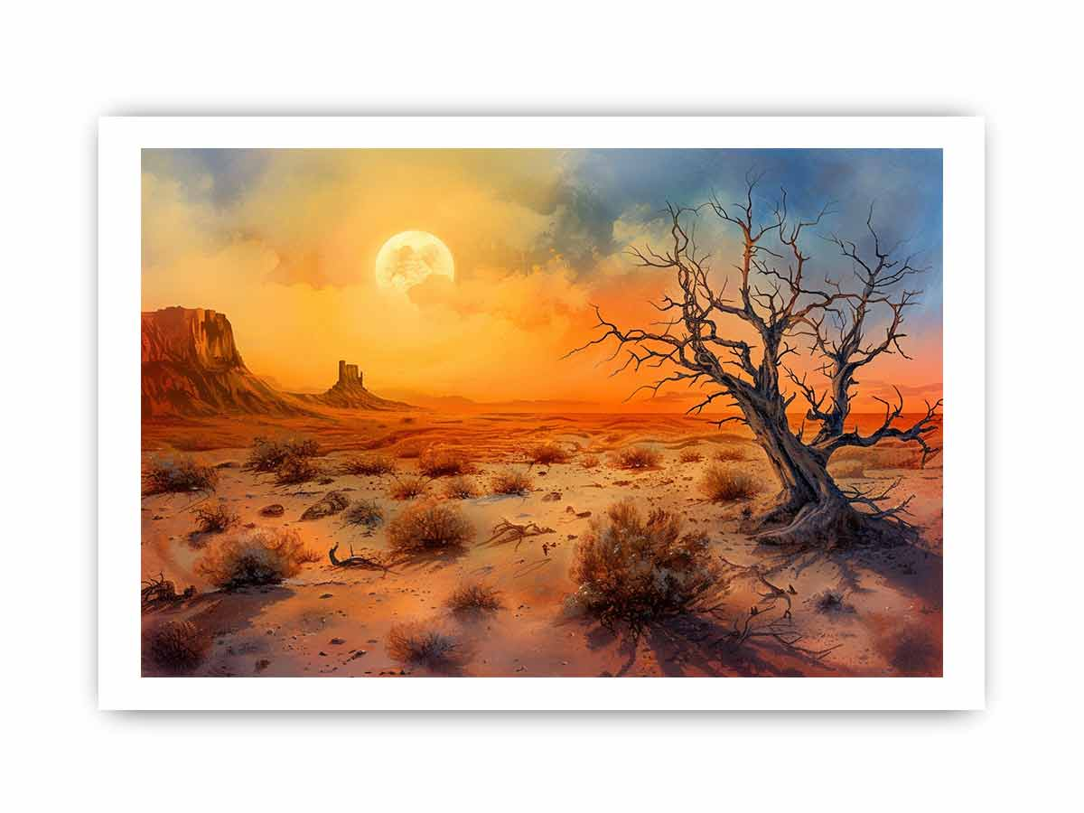 Desert Sun Art Framed Print - Radiata Pine Wood Frame | High-Quality Printing - BEYRUN