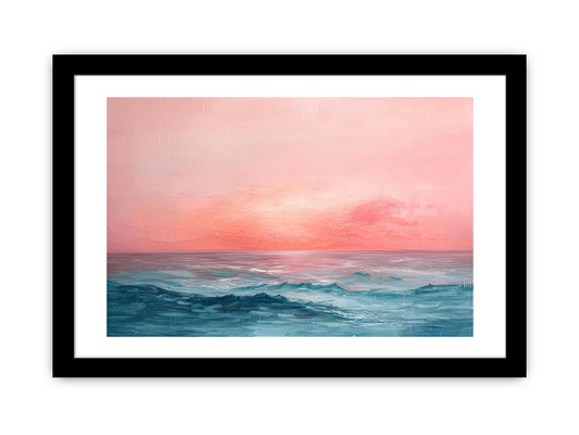 Pink Sunrise Sea Framed Print - Stunning High-Quality Artwork for Your Home - BEYRUN