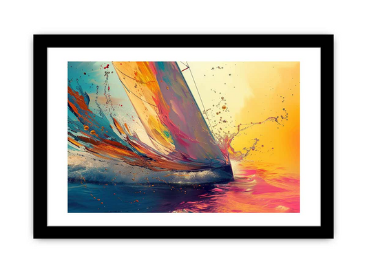 Sailboat Splash Framed Print | High Quality Artwork | Ready to Hang - BEYRUN