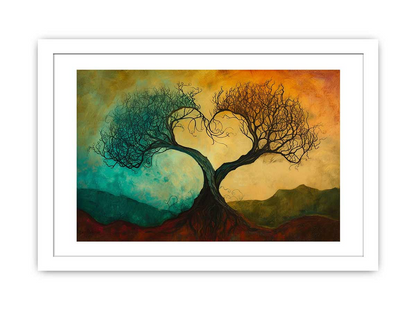 Twisting Love Trees | Beautiful Wall Art Prints - BEYRUN