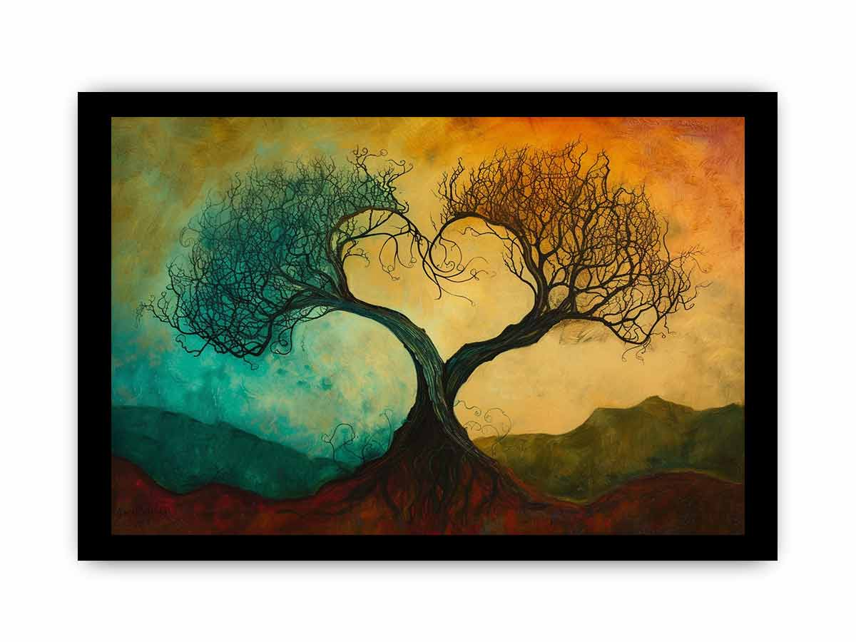 Twisting Love Trees | Beautiful Wall Art Prints - BEYRUN