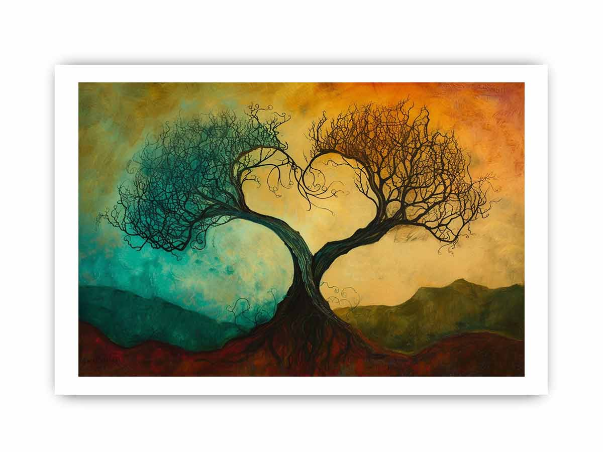 Twisting Love Trees | Beautiful Wall Art Prints - BEYRUN