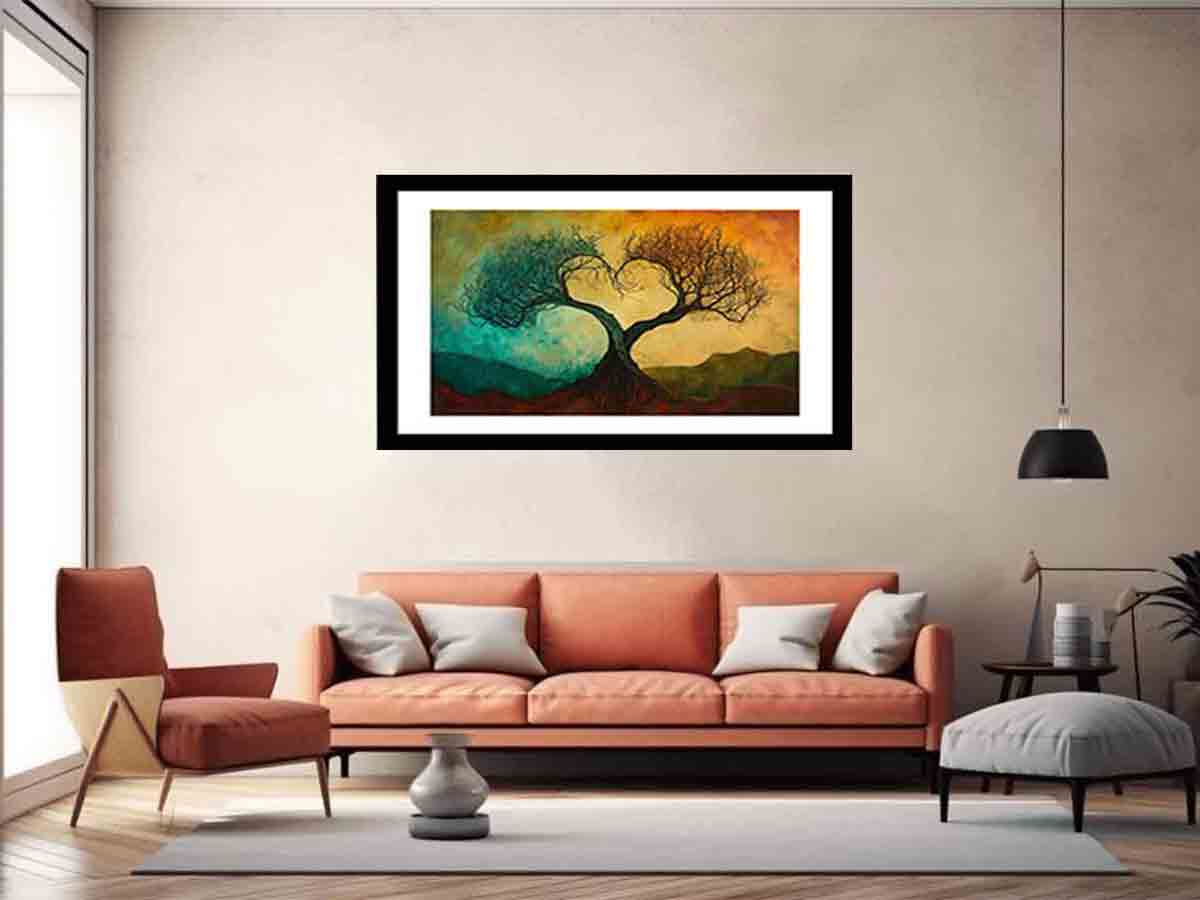 Twisting Love Trees | Beautiful Wall Art Prints - BEYRUN