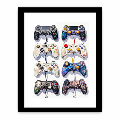 Video Game Controller Evolution Print - High Quality Archival Print, Perfect for Gamer Decor - BEYRUN