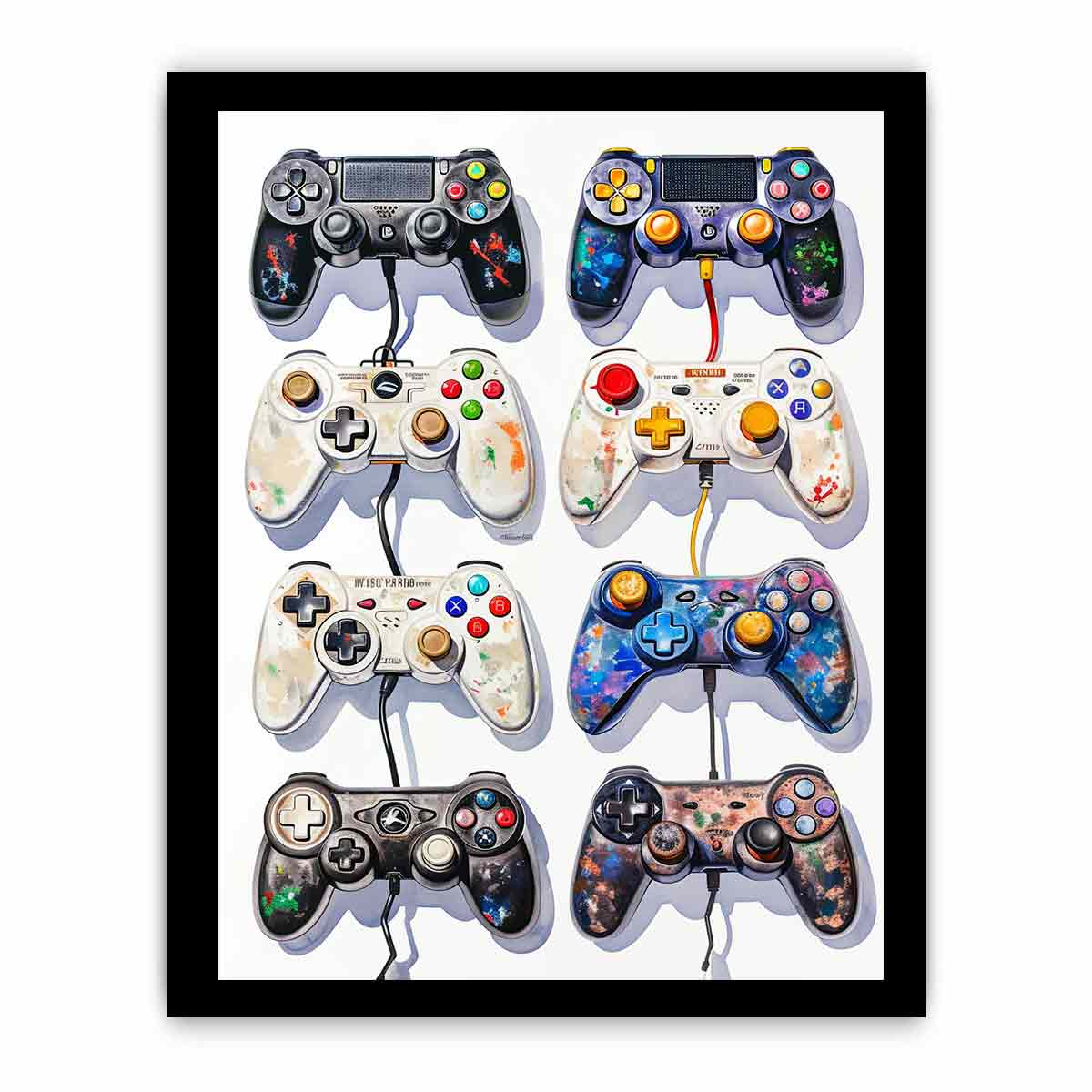 Video Game Controller Evolution Print - High Quality Archival Print, Perfect for Gamer Decor - BEYRUN