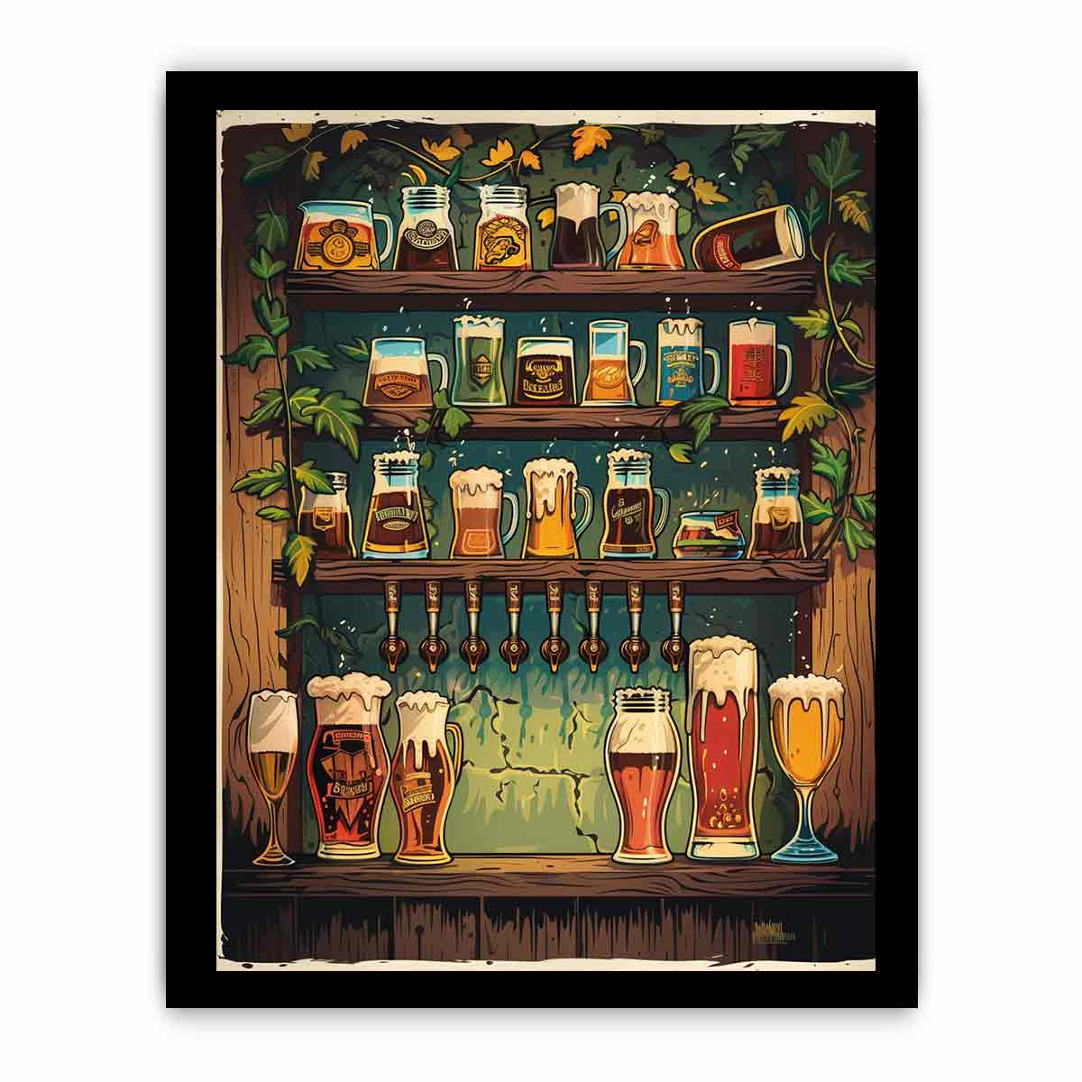 Vintage Beer Framed Print - Unique Wall Art for Beer Enthusiasts - BEYRUN