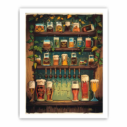 Vintage Beer Framed Print - Unique Wall Art for Beer Enthusiasts - BEYRUN