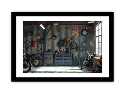 Shop the Garage Framed Print - High-Quality, Archival Poster Art - BEYRUN