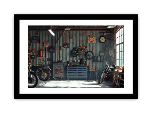 Shop the Garage Framed Print - High-Quality, Archival Poster Art - BEYRUN