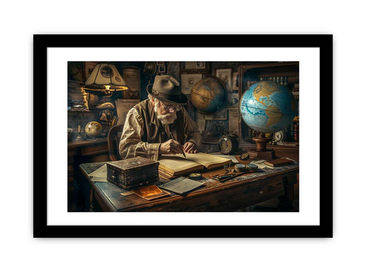 Genius at Work Print - High Quality, Archival Paper, Radiata Pine Frame - BEYRUN