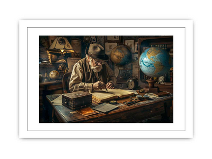 Genius at Work Print - High Quality, Archival Paper, Radiata Pine Frame - BEYRUN