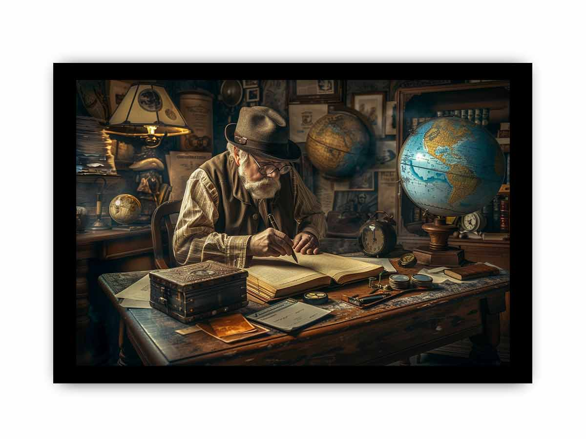 Genius at Work Print - High Quality, Archival Paper, Radiata Pine Frame - BEYRUN