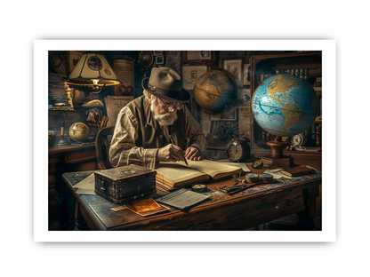 Genius at Work Print - High Quality, Archival Paper, Radiata Pine Frame - BEYRUN