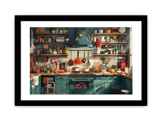 Elegant Kitchen Framed Print | High Quality Artwork to Enhance Your Kitchen Decor - BEYRUN