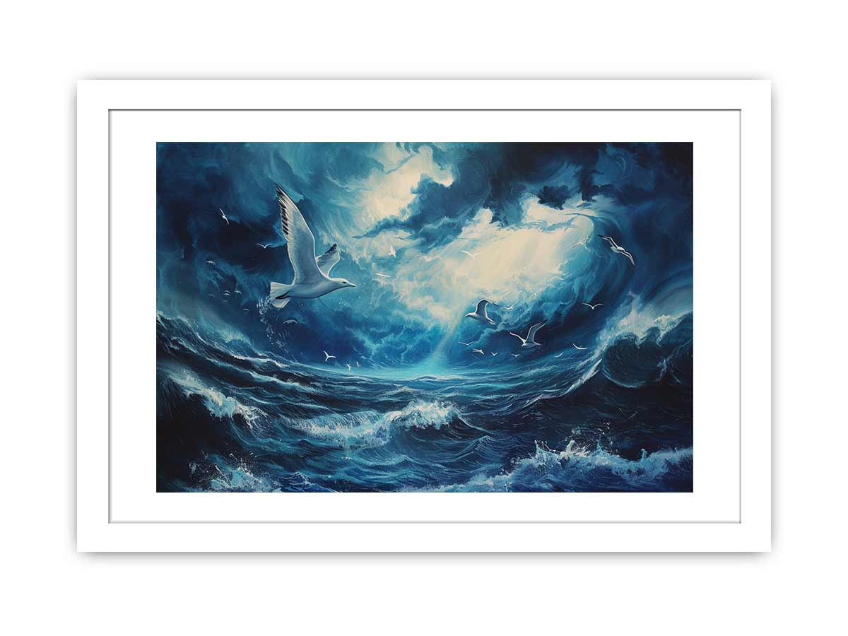 Ocean Framed Print - High Resolution Art with Matte Finish & Durable Pine Frame - BEYRUN