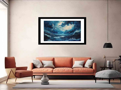 Ocean Framed Print - High Resolution Art with Matte Finish & Durable Pine Frame - BEYRUN