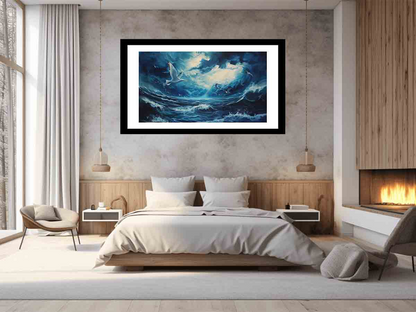 Ocean Framed Print - High Resolution Art with Matte Finish & Durable Pine Frame - BEYRUN