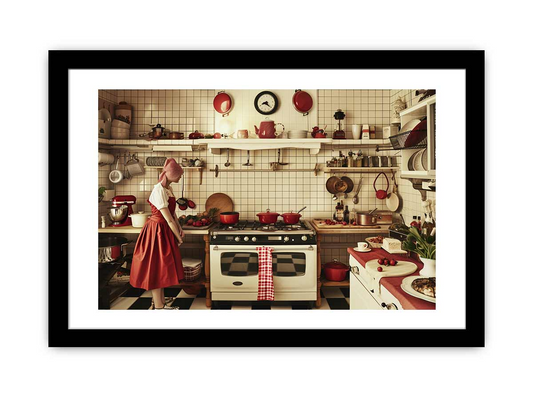 Kitchen Framed Print - High Quality Archival Paper, Radiata Pine Wood Frame - BEYRUN