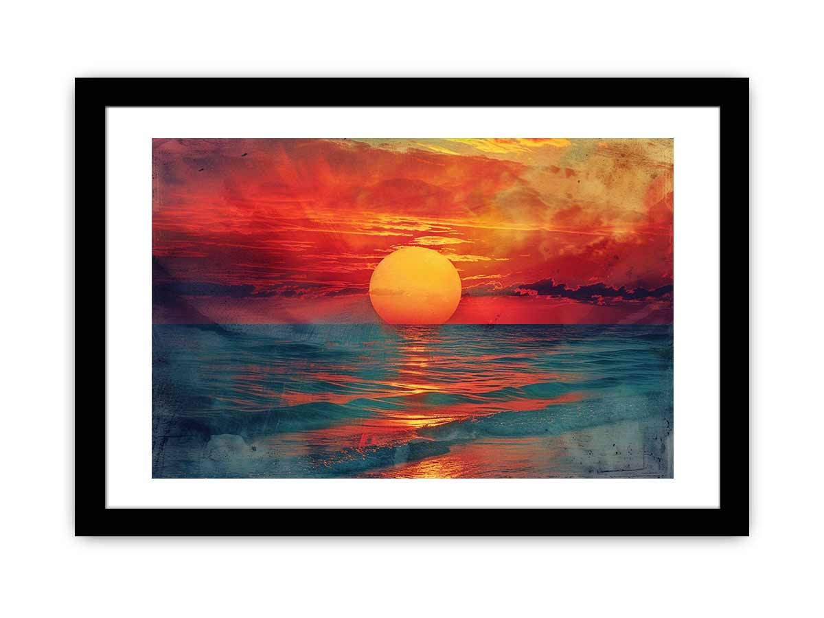 Sunset Framed Print - High Quality Archival Print with Radiata Pine Wood Frame - BEYRUN