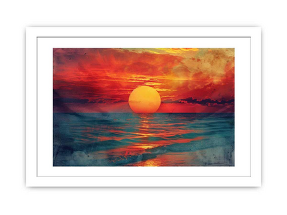 Sunset Framed Print - High Quality Archival Print with Radiata Pine Wood Frame - BEYRUN