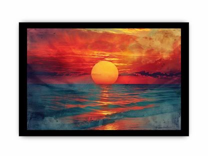 Sunset Framed Print - High Quality Archival Print with Radiata Pine Wood Frame - BEYRUN