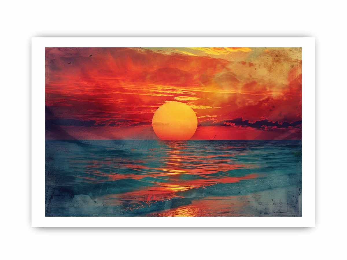 Sunset Framed Print - High Quality Archival Print with Radiata Pine Wood Frame - BEYRUN