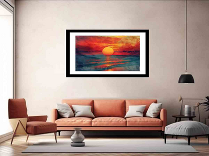 Sunset Framed Print - High Quality Archival Print with Radiata Pine Wood Frame - BEYRUN