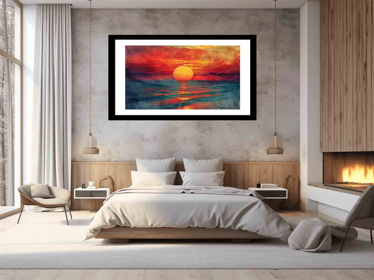 Sunset Framed Print - High Quality Archival Print with Radiata Pine Wood Frame - BEYRUN