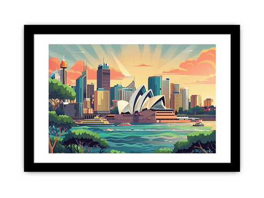 Sydney Framed Print - High Quality Archival Paper, Matte Finish - Elegant Wall Art - BEYRUN