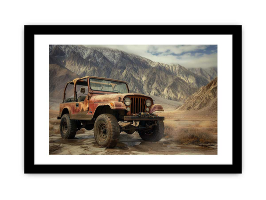 Vintage Jeep Framed Print - High-Quality Wall Art for Jeep Enthusiasts - BEYRUN